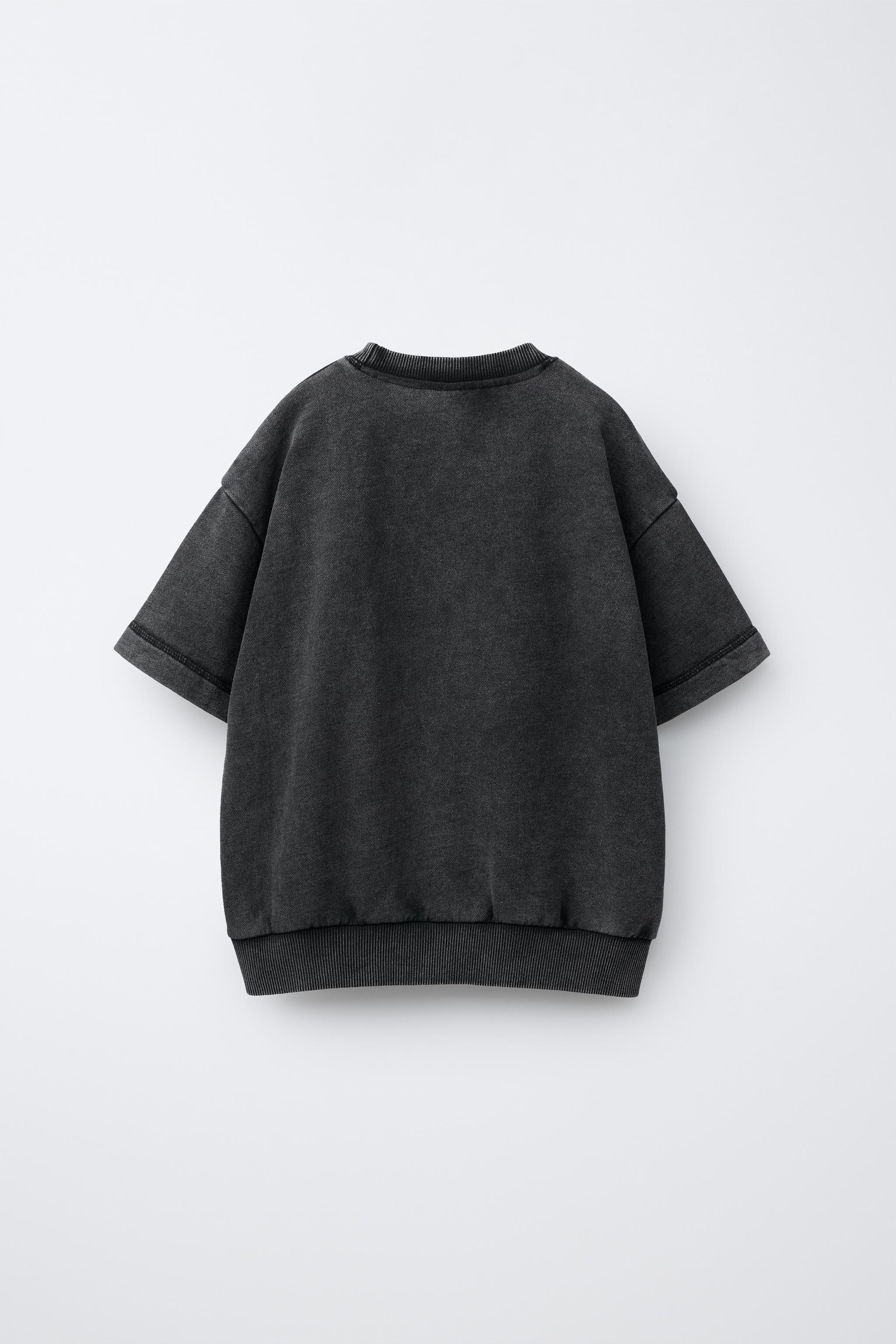 T-SHIRT MOLLETONNÉ À ÉTIQUETTE